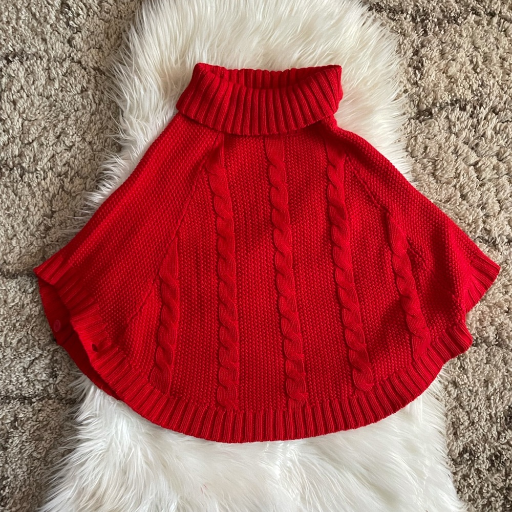 Girls red sweater. Worn once for photos, just like new!
